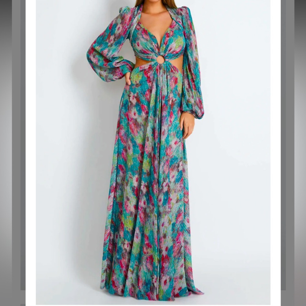 PatBo Metallic Printed Gown